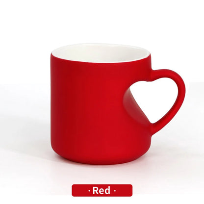 Mug DIY Custom Hot Water Discoloration Heart-shaped Handle Ceramic Cup Print Picture Image Text Logo Personalized Gift