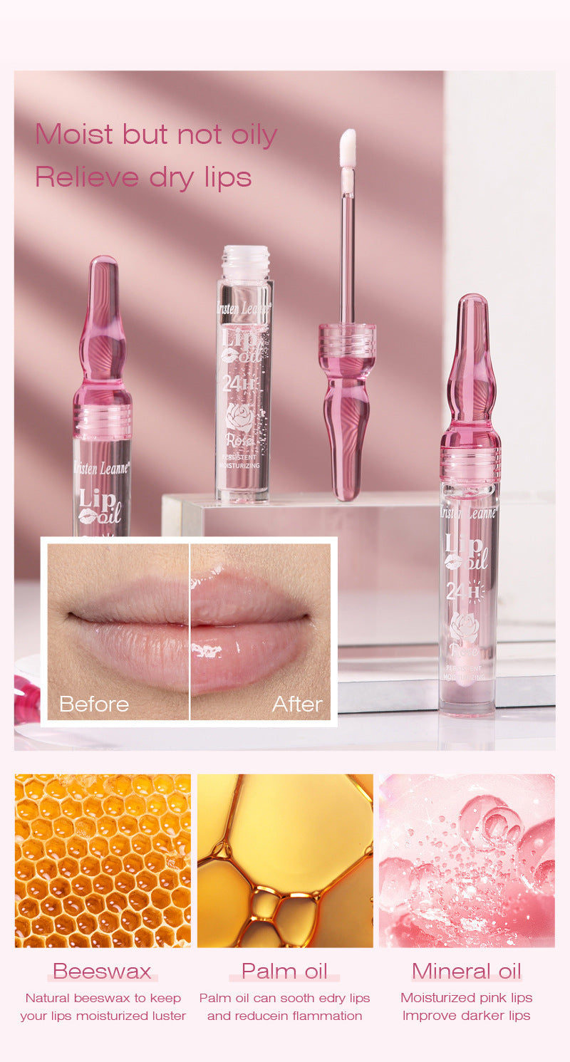 Long-acting Water Locking Rose Petals Moisturizing And Nourishing Lip Gloss Lip Gloss