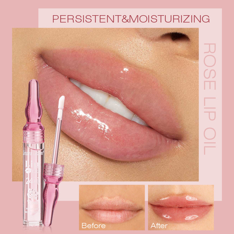 Long-acting Water Locking Rose Petals Moisturizing And Nourishing Lip Gloss Lip Gloss